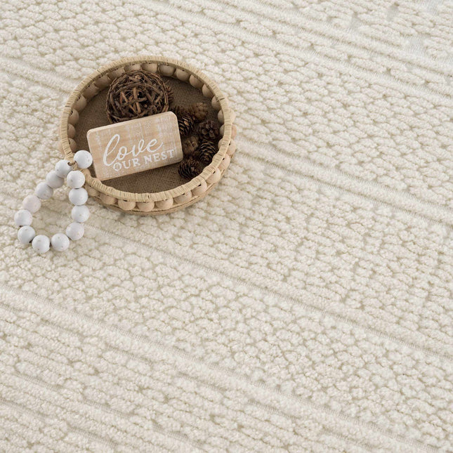 Bahar Cream Washable Area Rug Rugs TriadCommerceInc