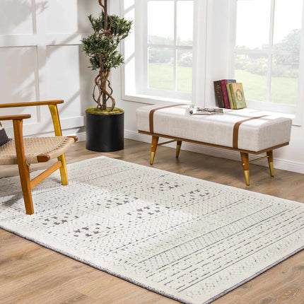 Bahar Cream & Gray Washable Area Rug - Limited Edition Rugs TriadCommerceInc