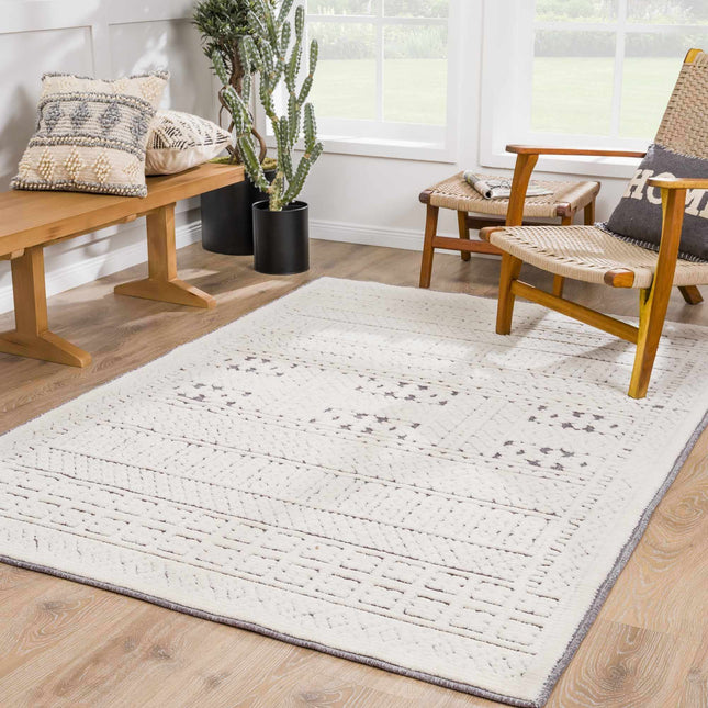 Bahar Cream & Gray Washable Area Rug - Limited Edition Rugs TriadCommerceInc