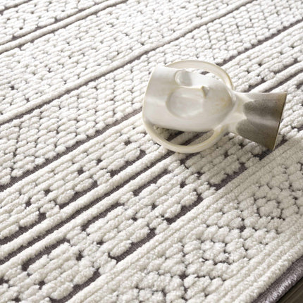 Bahar Cream & Gray Washable Area Rug - Limited Edition Rugs TriadCommerceInc