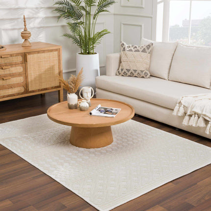 Drago White Washable Area Rug Rugs TriadCommerceInc 5' x 7'2" Rectangle