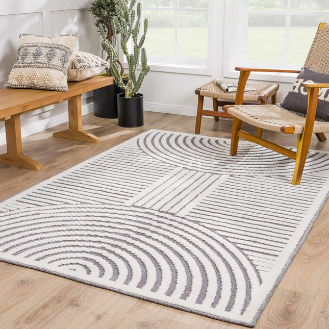 Deron Gray Rainbow Washable Rug Rugs TriadCommerceInc