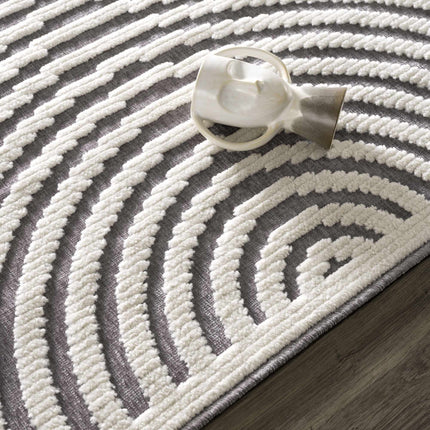 Deron Gray Rainbow Washable Rug Rugs TriadCommerceInc
