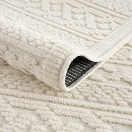 Fadey White 3D Washable Rug Rugs TriadCommerceInc
