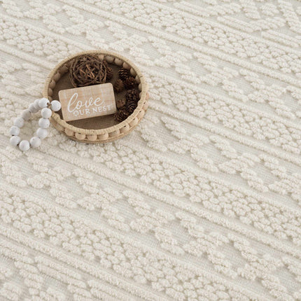 Fadey White 3D Washable Rug Rugs TriadCommerceInc