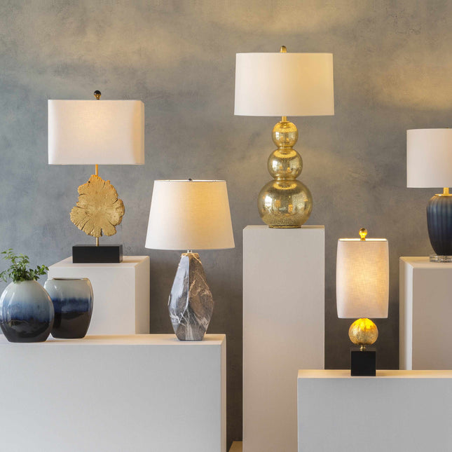 Watsonville Gold & Blac Resin Table Lamp Table Lamps TriadCommerceInc