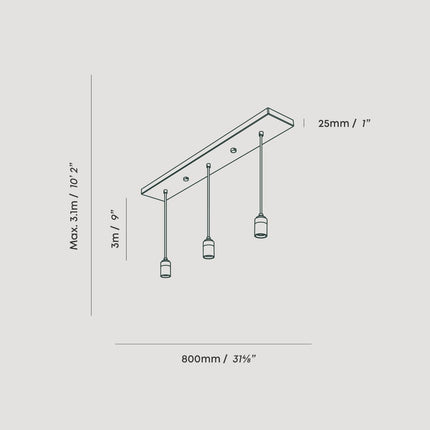 Linear Triple Pendant Light in Brass Home Decor > Lighting > Ceiling Lights > Pendant Lights TriadCommerceInc