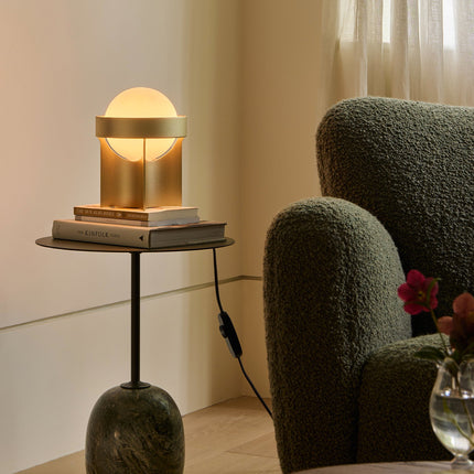Loop Table Lamp in Gold + Sphere IV Table Lamps TriadCommerceInc