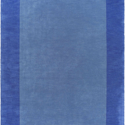 Macedon Blue Bordered Wool Rug Rugs TriadCommerceInc