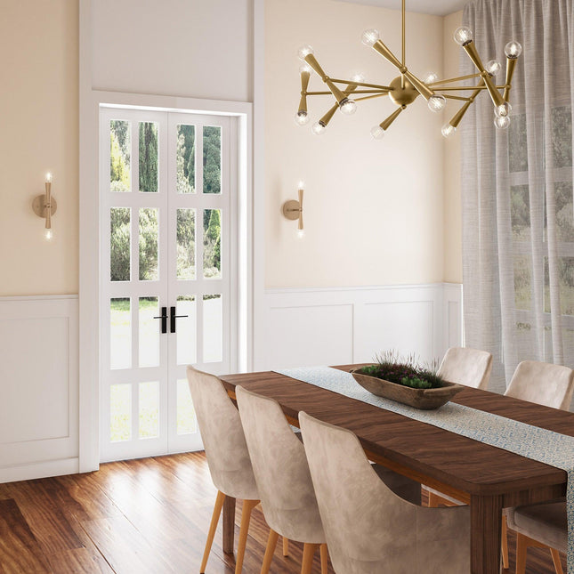 Mizu Mid-Century Modern Gold 2-Light Wall Sconce Light Home Decor > Lighting > Wall Lighting > Wall Sconces TriadCommerceInc