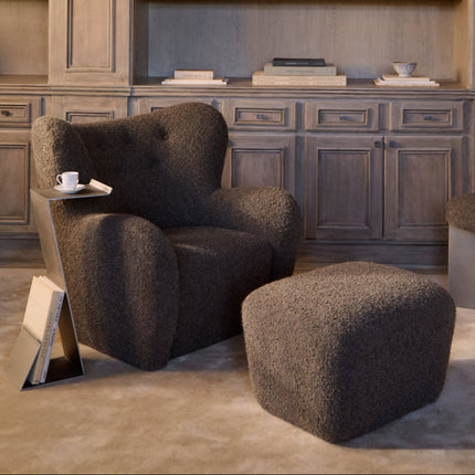 Papa Teddy Ottoman - Mocha Boucle Ottomans TriadCommerceInc