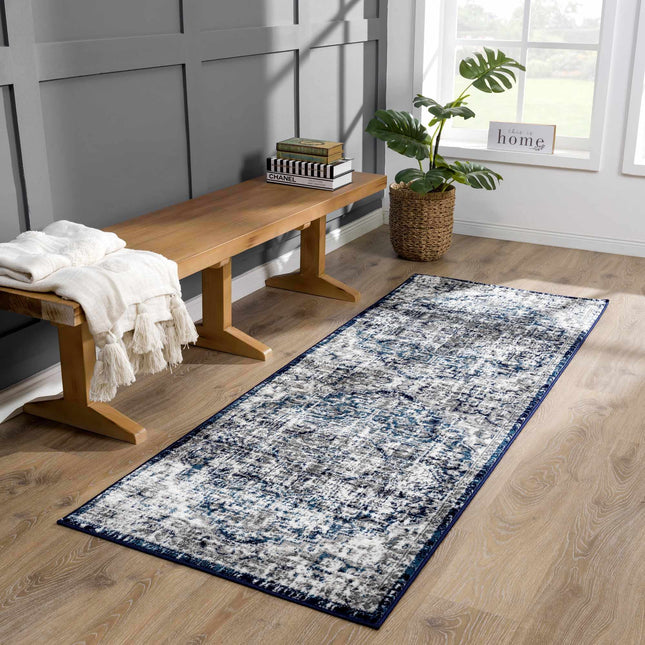 Hauteloom Buenaventura Navy Area Rug Rugs TriadCommerceInc