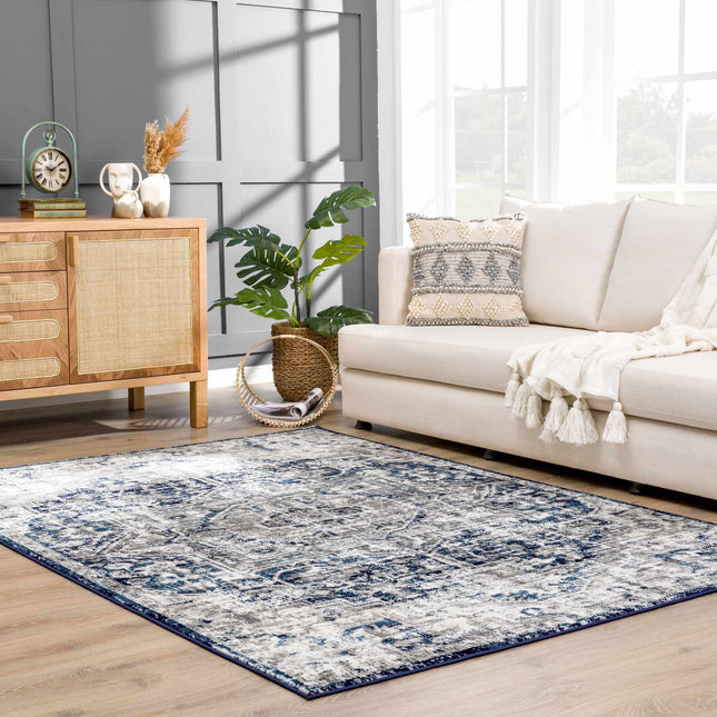 Hauteloom Buenaventura Navy Area Rug Rugs TriadCommerceInc