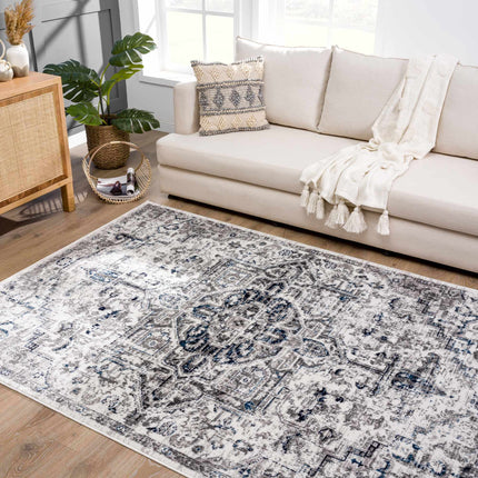 Hauteloom Buenaventura Cream & Navy Area Rug Rugs TriadCommerceInc