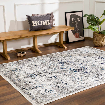 Hauteloom Buenaventura Cream & Navy Area Rug Rugs TriadCommerceInc