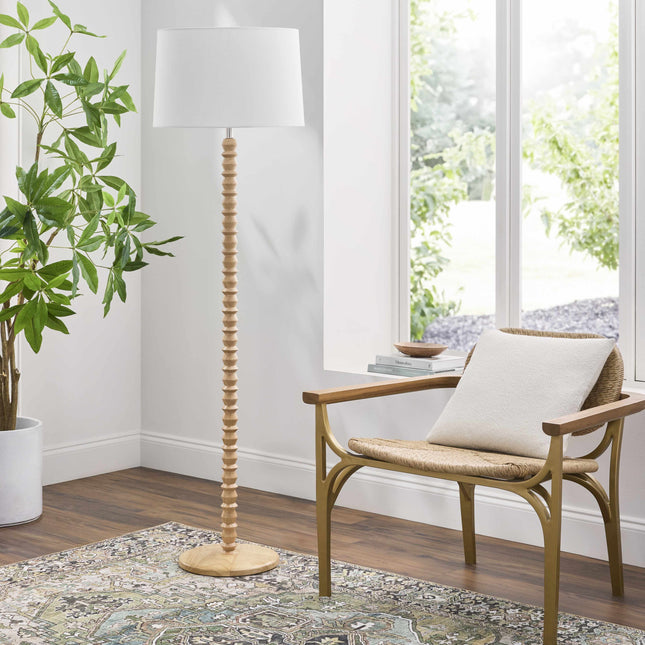 Motozintla Cream Wood Floor Lamp Lighting TriadCommerceInc