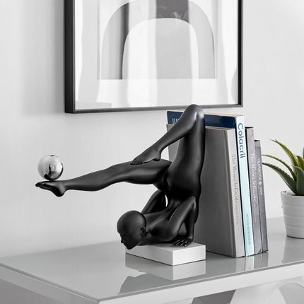 Margaux Doll Sculpture // Matte Black and Steel Sculpture TriadCommerceInc   