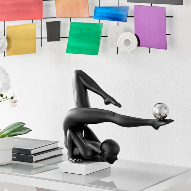 Margaux Doll Sculpture // Matte Black and Steel Sculpture TriadCommerceInc   