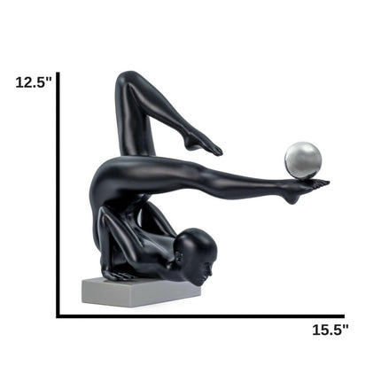 Margaux Doll Sculpture // Matte Black and Steel Sculpture TriadCommerceInc   