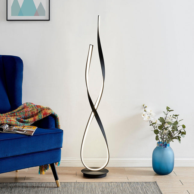 Matte Black Vienna LED 55" Tall Floor Lamp // Dimmable Floor Lamps TriadCommerceInc   
