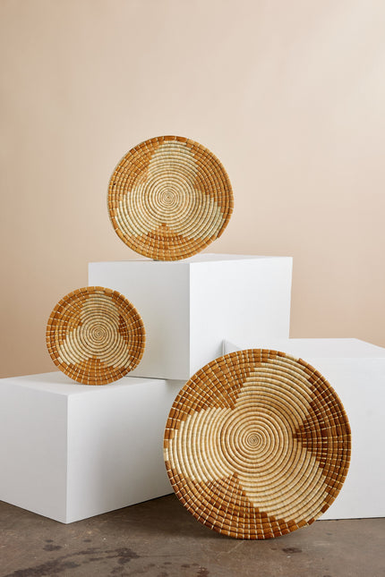 Maua Banana Bark Wall Basket Wall Basket TriadCommerceInc Set of 3