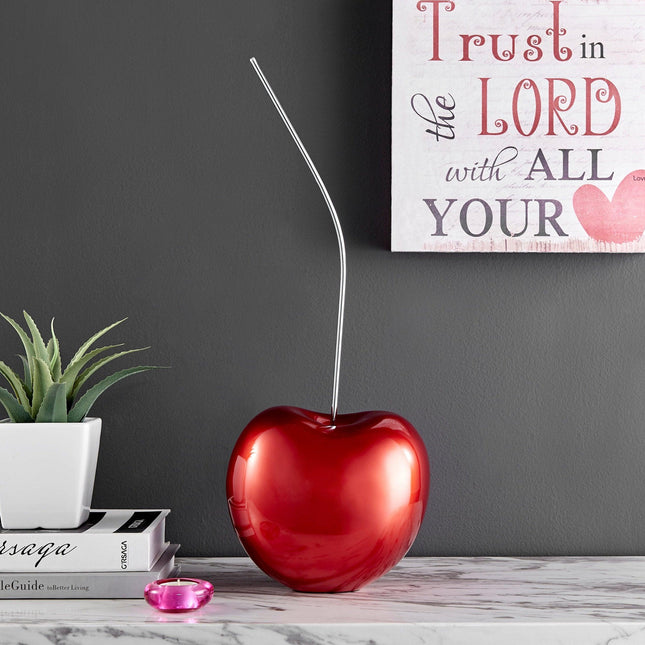 Medium Metallic Red Cherry Sculpture 22" Tall Sculpture TriadCommerceInc   