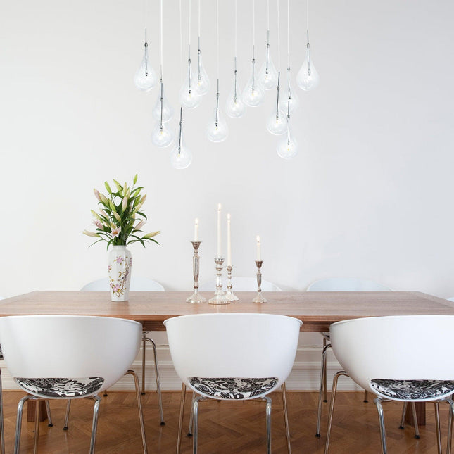 Modern Glass Drops Chandelier 14 Lights Rectangular Canopy Home Decor > Lighting > Ceiling Lights > Chandelier TriadCommerceInc
