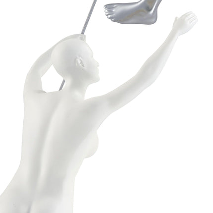 Climbing Couple Set of Two Wall Sculptures, Matte White & Chrome Sculpture TriadCommerceInc   