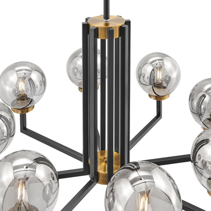 Monachopsis Large Gold & Black Chandelier Chandeliers TriadCommerceInc   