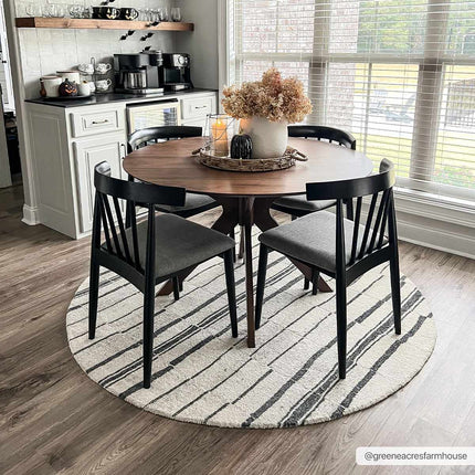 Moorebank Black Striped Wool Rug Rugs TriadCommerceInc