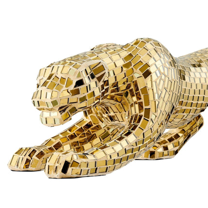 Mosaic Gold Panther Sculpture Sculpture TriadCommerceInc   