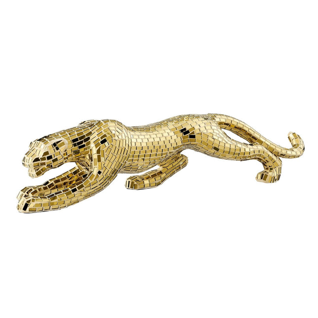 Mosaic Gold Panther Sculpture Sculpture TriadCommerceInc   