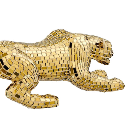 Mosaic Gold Panther Sculpture Sculpture TriadCommerceInc   