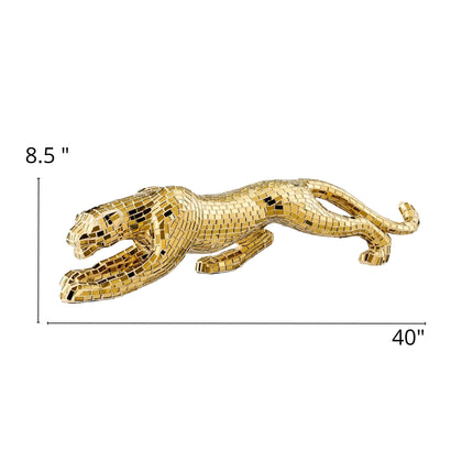 Mosaic Gold Panther Sculpture Sculpture TriadCommerceInc   