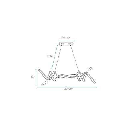 Munich LED Horizontal Chandelier // Black Chandeliers TriadCommerceInc   