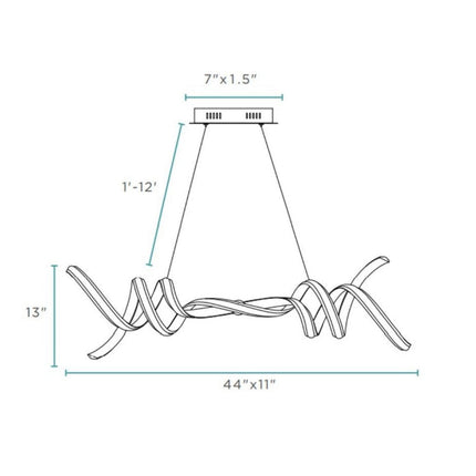 Munich LED Horizontal Chandelier // Chrome Chandeliers TriadCommerceInc   
