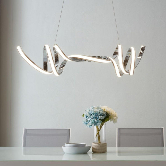 Munich LED Horizontal Chandelier // Chrome Chandeliers TriadCommerceInc   