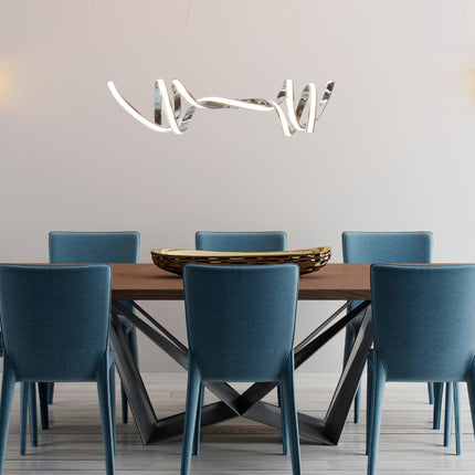 Munich LED Horizontal Chandelier // Chrome Chandeliers TriadCommerceInc   