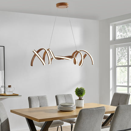 Munich LED Horizontal Chandelier // Wood Chandeliers TriadCommerceInc   