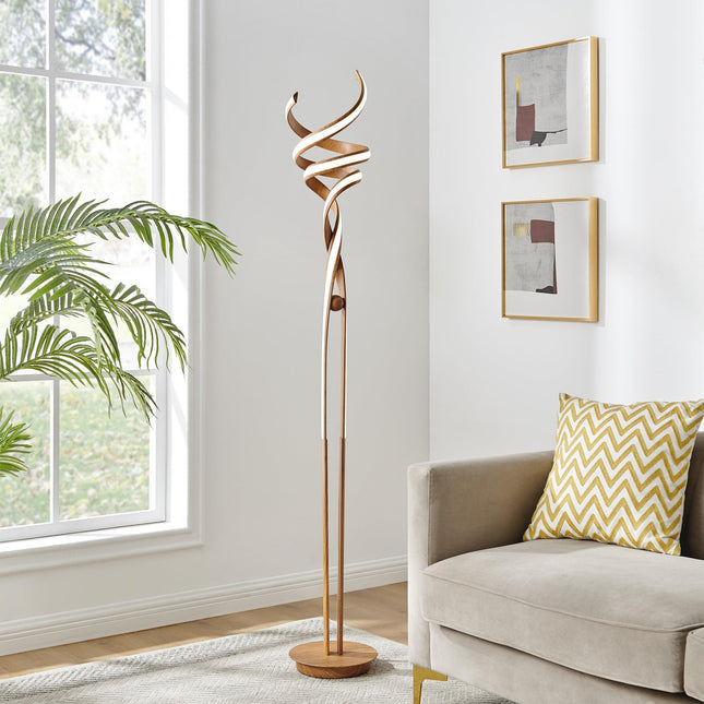 Munich LED Wood 63" Floor Lamp Dimmable Floor Lamps TriadCommerceInc   