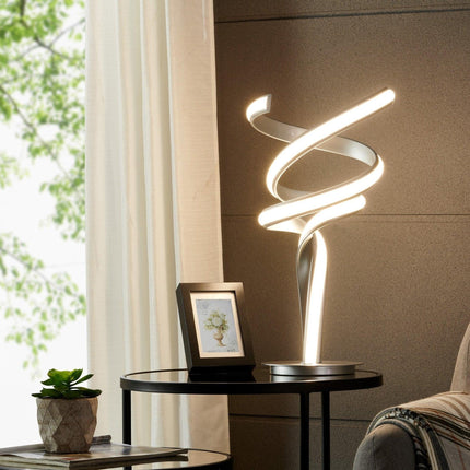 Munich Silver Table Lamp // LED Strip & Touch Dimmer Table Lamps TriadCommerceInc   