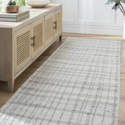 Nissa Gray Blue Checkered Wool Rug Rugs TriadCommerceInc