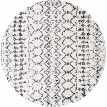 Navassa White/Gray Trellis Plush Rug Rugs TriadCommerceInc