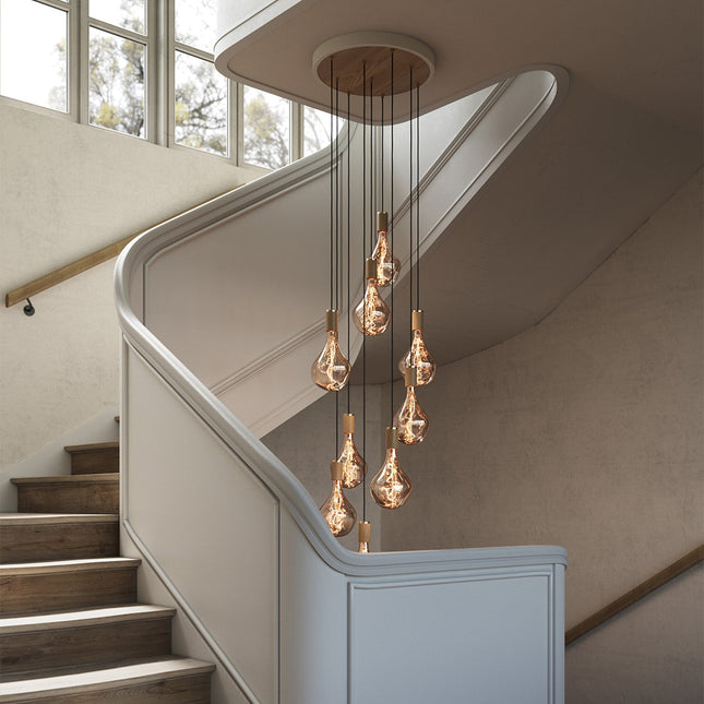 Nine Pendant in Oak + Voronoi II Home Decor > Lighting > Ceiling Lights > Pendant Lights > Cluster Pendants TriadCommerceInc