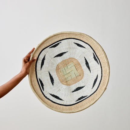 Nolyia White Flat Basket Wall Basket TriadCommerceInc Large