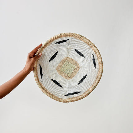 Nolyia White Flat Basket Wall Basket TriadCommerceInc Medium