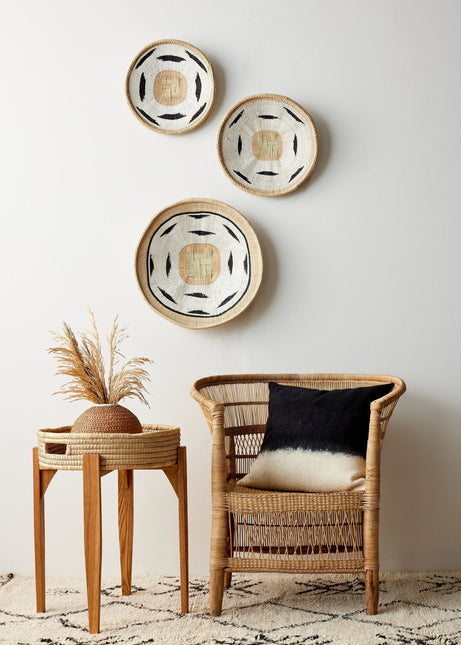 Nolyia White Flat Basket Wall Basket TriadCommerceInc