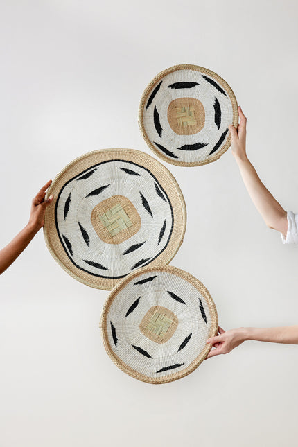 Nolyia White Flat Basket Wall Basket TriadCommerceInc Set of 3