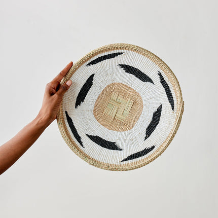 Nolyia White Flat Basket Wall Basket TriadCommerceInc Small