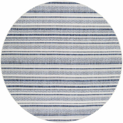 Olin White&Blue Striped Nordic Rug Rugs TriadCommerceInc